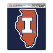 Illinois Illini Team State Shape Decal Sticker, 32851