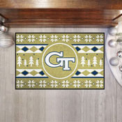 Georgia Tech Yellow Jackets Holiday Sweater Starter Mat Accent Rug - 19in. x 30in., 33003