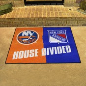NHL House Divided - New York Islanders / New York Rangers House Divided Rug - 34 in. x 42.5 in., 33143