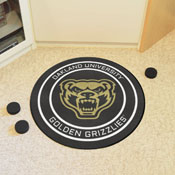 Oakland Golden Grizzlies Hockey Puck Rug - 27in. Diameter, 33199