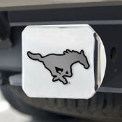 SMU Mustangs Chrome Metal Hitch Cover with Chrome Metal 3D Emblem, 33280