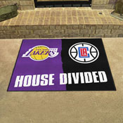 NBA House Divided - LA Lakers / Clipers House Divided Rug - 34 in. x 42.5 in., 33479