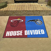 NBA House Divided -Miami Heat / Orlando Magic House Divided Rug - 34 in. x 42.5 in., 33480