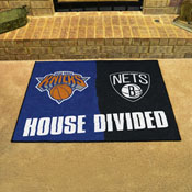 NBA House Divided - New York Knicks / Boston Nets House Divided Rug - 34 in. x 42.5 in., 33482