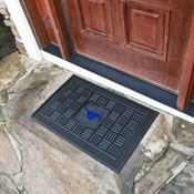SMU Mustangs Heavy Duty Vinyl Medallion Door Mat - 19.5in. x 31in., Blue Mustang, 33709