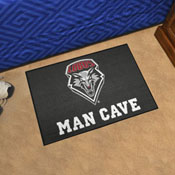 New Mexico Starter Mat Accent Rug - 19in. x 30in. Uniform Design - LOBOS Wolf Head Primary Logo, 33844