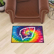 Wisconsin Badgers Tie Dye Starter Mat Accent Rug - 19in. x 30in., 34079
