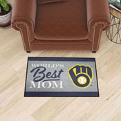 Milwaukee Brewers World's Best Mom Starter Mat Accent Rug - 19in. x 30in., 34102