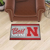Nebraska Cornhuskers World's Best Mom Starter Mat Accent Rug - 19in. x 30in., 34561