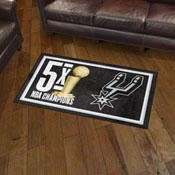 San Antonio Spurs Dynasty Plush Area Rug, AGS-35126