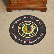 NHLRETRO Chicago Blackhawks Hockey Puck Rug - 27in. Diameter, 35463