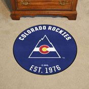 NHLRETRO Colorado Rockies Roundel Rug - 27in. Diameter, 35469