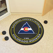 NHLRETRO Colorado Rockies Hockey Puck Rug - 27in. Diameter, 35470