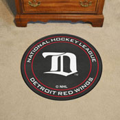 NHLRETRO Detroit Red Wings Hockey Puck Rug - 27in. Diameter, 35477