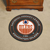 NHLRETRO Edmonton Oilers Hockey Puck Rug - 27in. Diameter, 35484