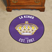 Retro NHL Los Angeles Kings Roundel Rug - 27in. Diameter, AGS-35511