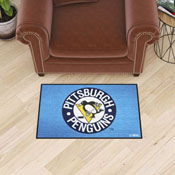 Retro NHL Pittsburgh Penguins Starter Mat Accent Rug - 19in. x 30in., AGS-35559