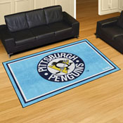 Retro NHL Pittsburgh Penguins Plush Area Rug, AGS-35565
