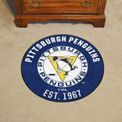 Retro NHL Pittsburgh Penguins Roundel Rug - 27in. Diameter, AGS-35560