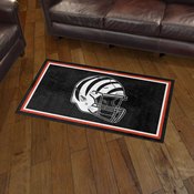 Cincinnati Bengals Plush Area Rug - Bengals Alternate Helmet Logo, AGS-36154