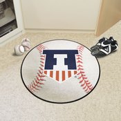 Illinois Illini Baseball Rug - 27in. Diameter - Badge Mark Logo, 36337