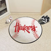 Nebraska Cornhuskers Baseball Rug - 27in. Diameter, 36409