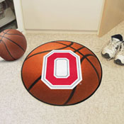 Ohio State Buckeyes Basketball Rug - 27in. Diameter - Block O Alernate Logo, 36434