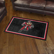 Ohio State Buckeyes Running Brutus Buckeye Alternate Logo Plush Area Rug, AGS-36440