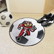 Ohio State Buckeyes Soccer Ball Rug - 27in. Diameter - Running Brutus Buckeye Alternate Logo, 36448