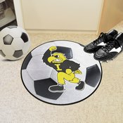 Iowa Hawkeyes Soccer Ball Rug - 27in. Diameter - Herkey Mascot Logo, 36640