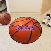 Washington Huskies Basketball Rug - 27in. Diameter - Washington Huskies Wordmark, 36714