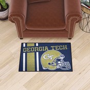 Georgia Tech Yellow Jackets Starter Mat Accent Rug - 19in. x 30in. - GT Helmet Logo - Navy, 36848