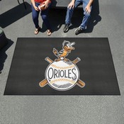 Baltimore Orioles Ulti-Mat Rug - 5ft. x 8ft. - Retro Collection, AGS-37157