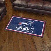 Chicago White Sox Plush Area Rug - Retro Collection - Retro Sox Batter Logo, AGS-37188