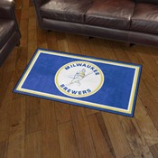 Milwaukee Brewers Plush Area Rug - Retro Collection, AGS-37260