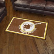 San Diego Padres Plush Area Rug - Retro Collection, AGS-37314