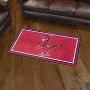 St. Louis Cardinals Plush Area Rug - Retro Collection - Retro Cardinal Logo, AGS-37338