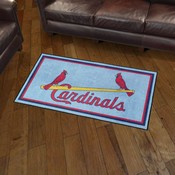 St. Louis Cardinals Plush Area Rug - Retro Collection - Retro Cardinals on Bat Logo, AGS-37344