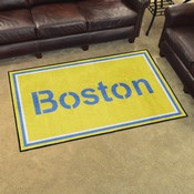 Boston Red Sox Plush Area Rug Yellow, AGS-37472