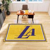 Los Angeles Lakers 5ft. x 8 ft. Plush Area Rug - Wordmark and Basketball Primary Logo, 38057