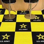U.S. Army Team Carpet Tiles - 45 Sq Ft. - U.S Army Official Logo - Gray, 38122