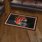 Cincinnati Bengals Plush Area Rug - Bengals Striped Helmet Logo, AGS-38246