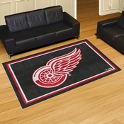 Detroit Red Wings Plush Area Rug Black, AGS-38570