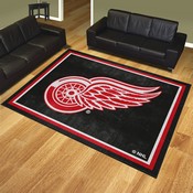 Detroit Red Wings Plush Area Rug Black, AGS-38570