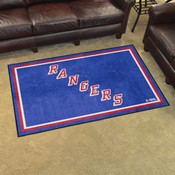 New York Rangers Plush Area Rug Blue, AGS-38634