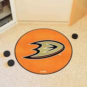 Anaheim Ducks Hockey Puck Rug - 27in. Diameter - Duck Foot Primary Logo, 40214