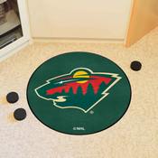 Minnesota Wild Hockey Puck Rug - 27in. Diameter - Wild Head Primary Logo, 40227