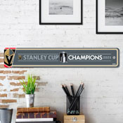Vegas Golden Knights 2023 Stanley Cup Champions Team Color Street Sign Dcor 4in. X 24in. Lightweight, 41053