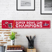 NFL - Kansas City Chiefs Super Bowl LVIII Team Color Street Sign Dcor 4in. X 24in. Lightweight, 42017