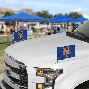New York Mets Ambassador Car Flags - 2 Pack Mini Auto Flags, 4in X 6in, 61847